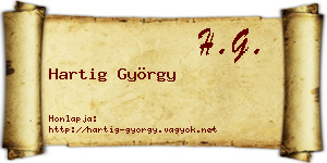 Hartig György névjegykártya